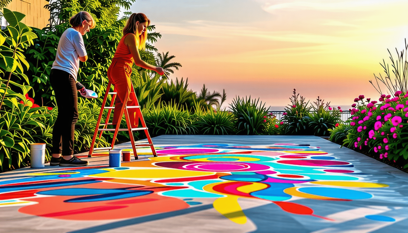 découvrez mon périple fascinant dans le monde de la peinture de sol en béton extérieur. plongez dans une aventure créative et surréaliste où chaque coup de pinceau transforme l'ordinaire en extraordinaire. suivez-moi pour des astuces inspirantes et des idées originales qui embelliront vos espaces extérieurs.