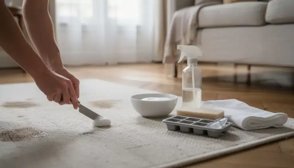 Comment enlever un chewing-gum sur un tapis, et autres taches