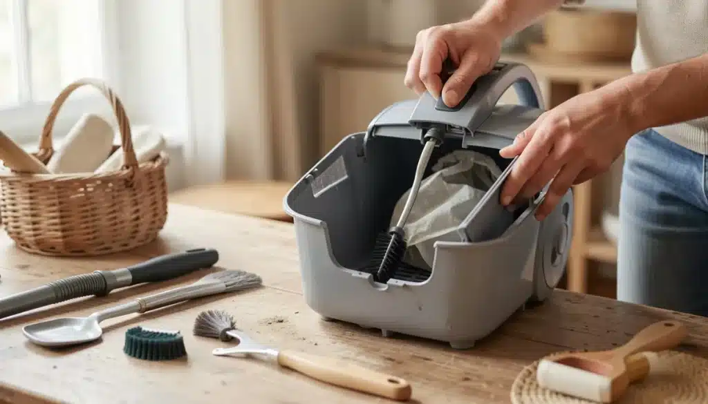 Démontage d'un aspirateur sans sac pour le nettoyage