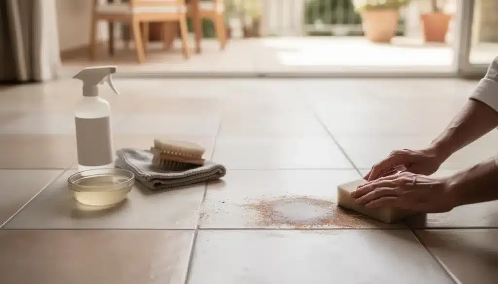 Enlever la rouille sur du carrelage intérieur ou extérieur