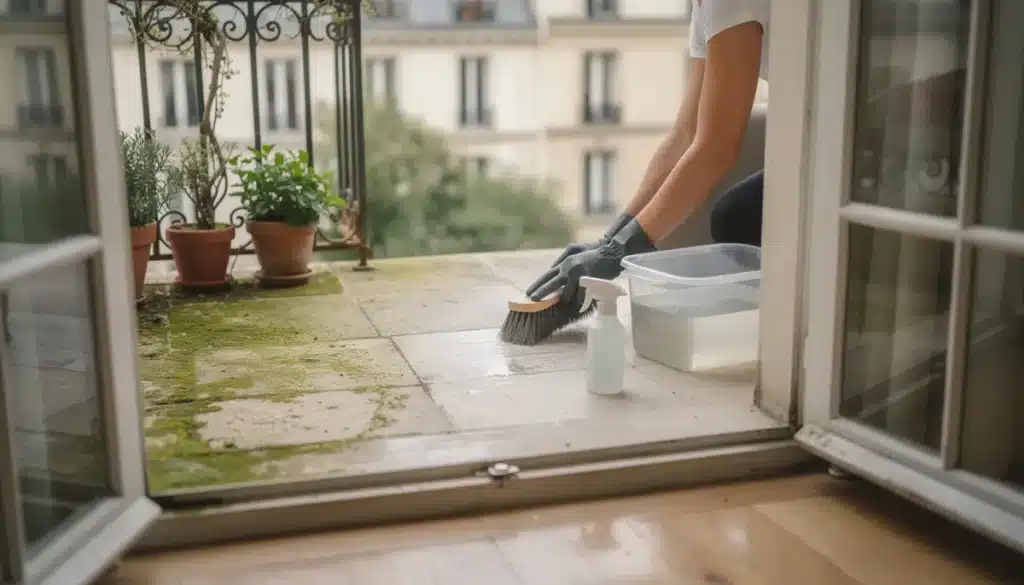 Enlever la mousse d'un balcon : méthodes simples et sûres