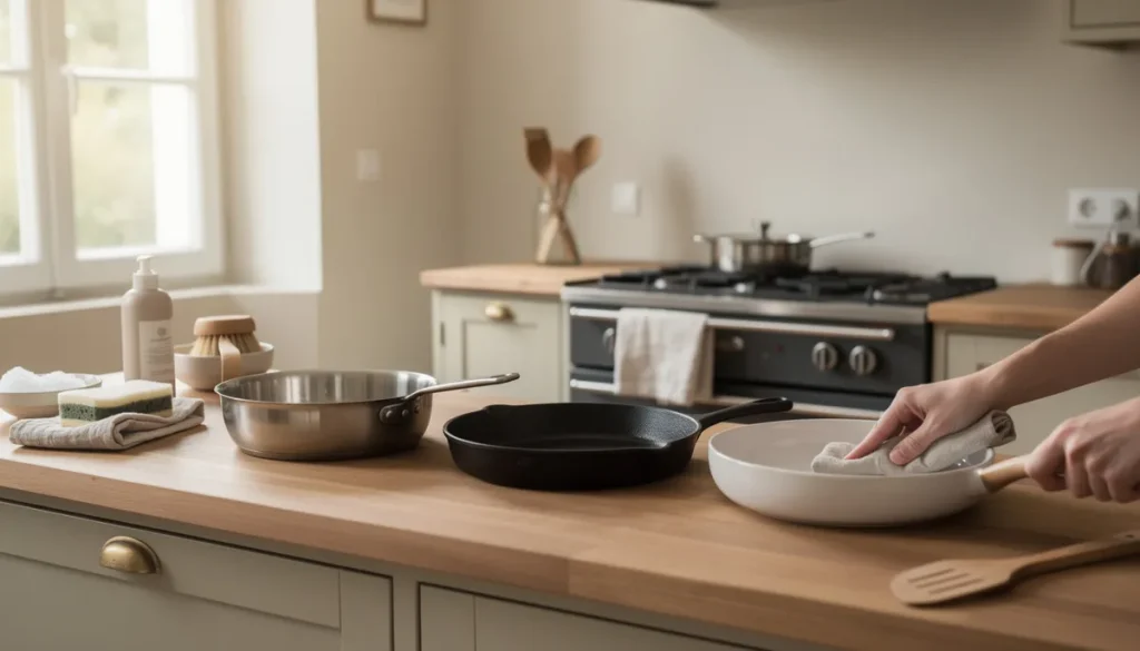 Entretenir une poêle en inox, en fonte ou céramique, et son poêle
