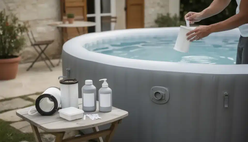 Entretenir un spa gonflable : eau, filtres et produits